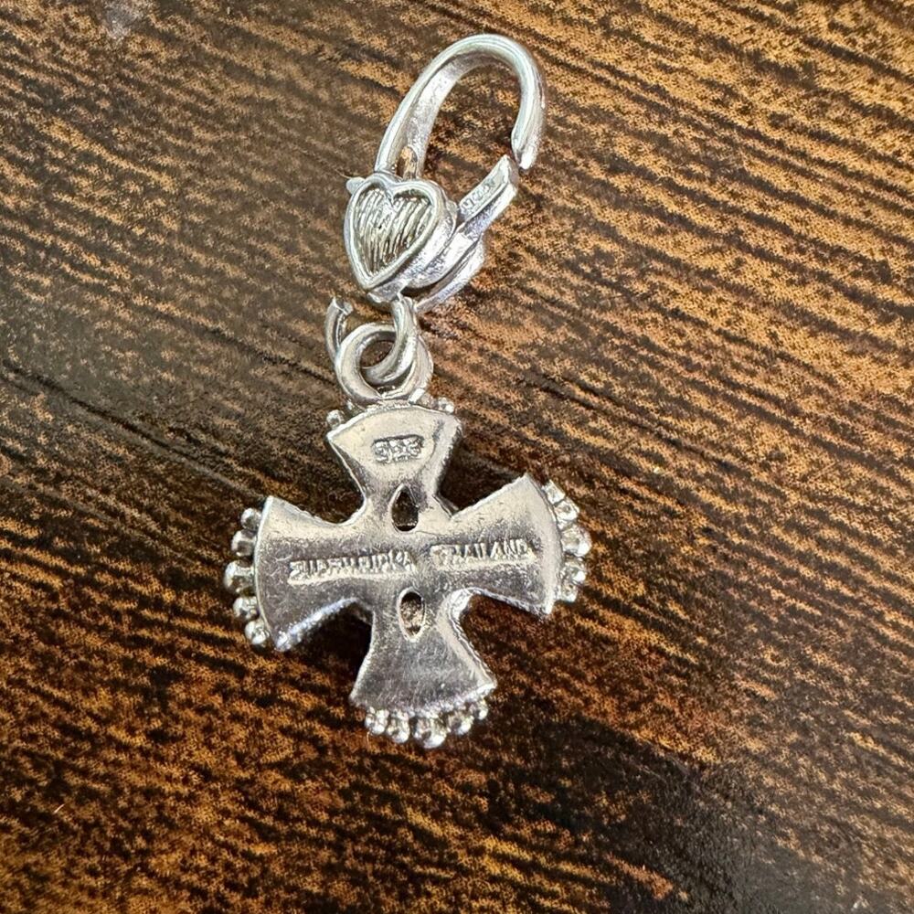 Judith Ripka Silver Agate Cross Pendant Charm - Picture 3 of 5